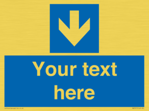 Custom Directional signage blue down arrow 